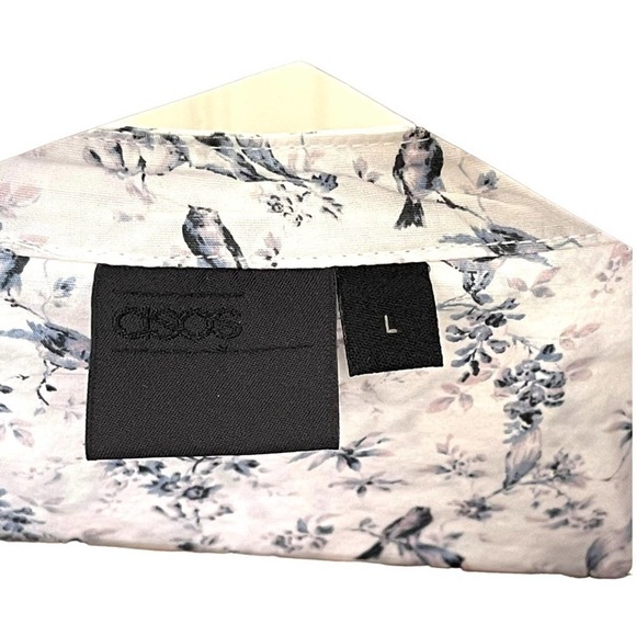 ASOS Bird Print Pattern Button Down Shirt Size Large - Picture 6 of 7